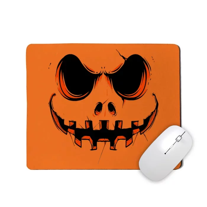 Halloween Costume Jack O Lantern Spooky Funny Pumpkin Face Mousepad