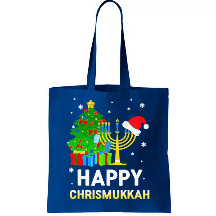 Happy Chrismukkah Jewish Christmas Hanukkah Holiday Chanukah Tote Bag