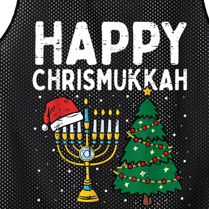 Happy Christmukkah Jewish Jew Christmas Hanukkah Chanukah Mesh Reversible Basketball Jersey Tank