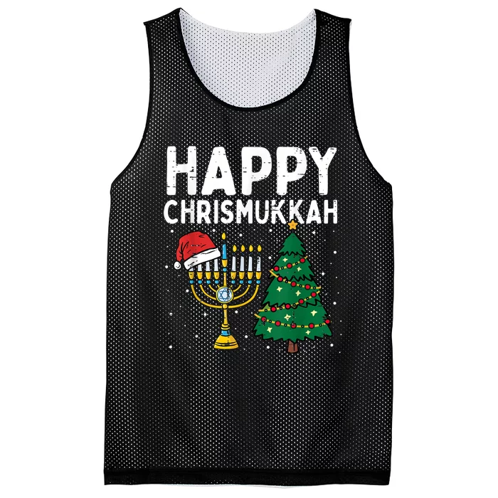 Happy Christmukkah Jewish Jew Christmas Hanukkah Chanukah Mesh Reversible Basketball Jersey Tank