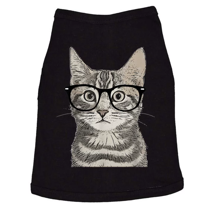 Hipster Cat Kitten Spectacles Eye Glasses Funny Cute Doggie Tank