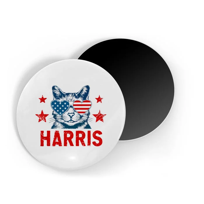 Harris Cat Lady 2024 Usa Vote Blue President Kamala Vintage Magnet