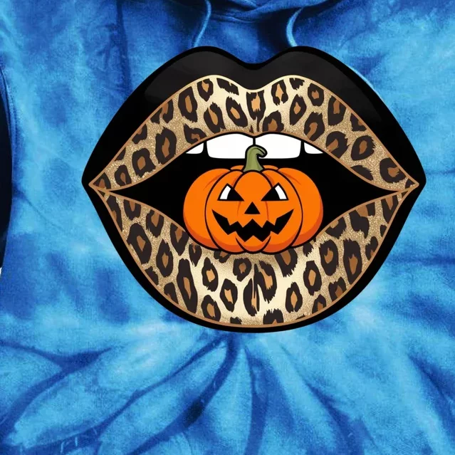 Halloween Cheetah Lips Pumpkin Stylish And Spooky Tie Dye Hoodie