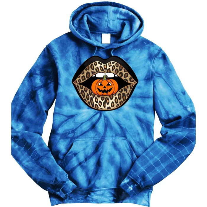 Halloween Cheetah Lips Pumpkin Stylish And Spooky Tie Dye Hoodie