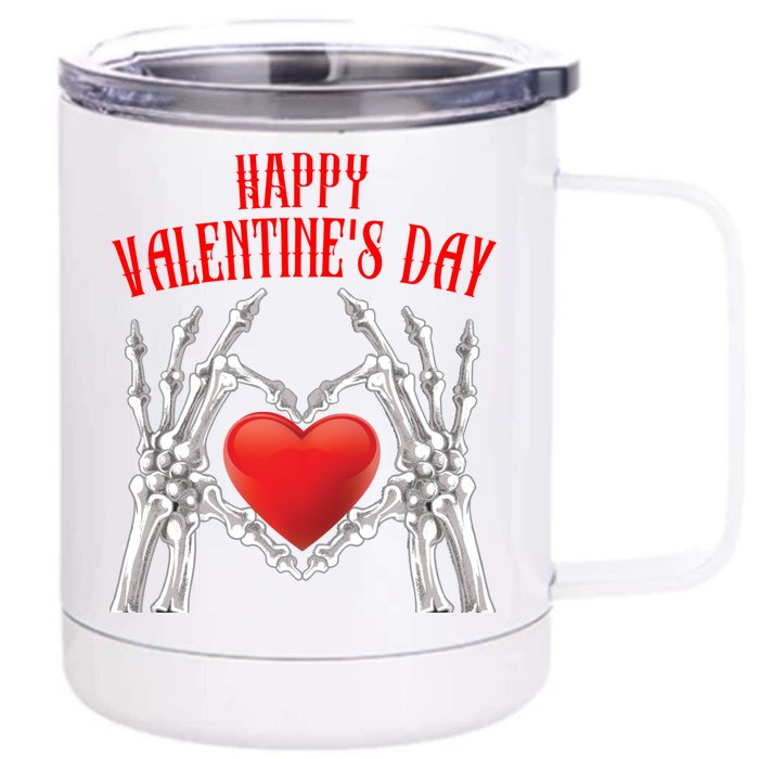 Heart Couples Love Husband Wife Happy Valentine's Day Gift Front & Back 12oz Stainless Steel Tumbler Cup