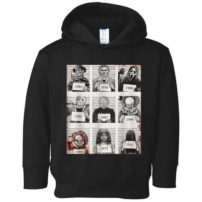 Halloween Creepy Legends Killer Mugshots Horror Fan Toddler Hoodie