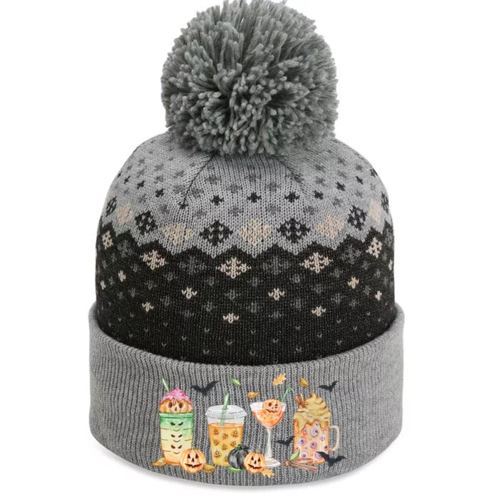 Halloween Coffee Latte Lover The Baniff Cuffed Pom Beanie