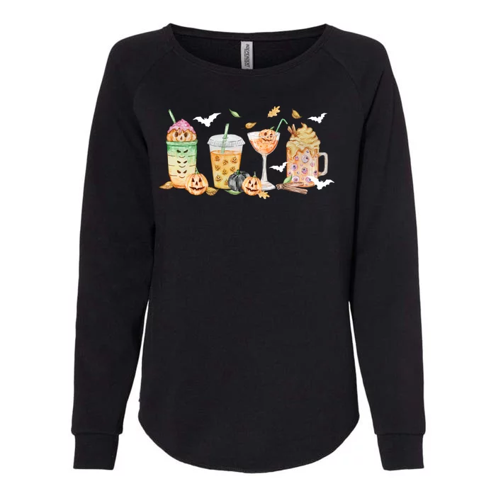 Halloween Coffee Latte Lover Womens California Wash Sweatshirt