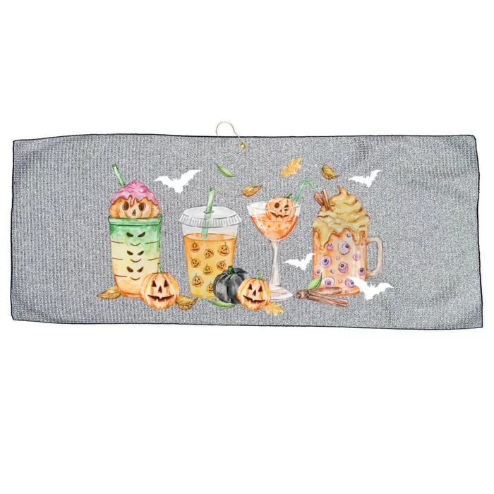 Halloween Coffee Latte Lover Large Microfiber Waffle Golf Towel