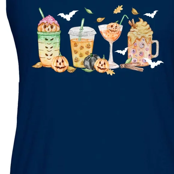 Halloween Coffee Latte Lover Ladies Essential Flowy Tank