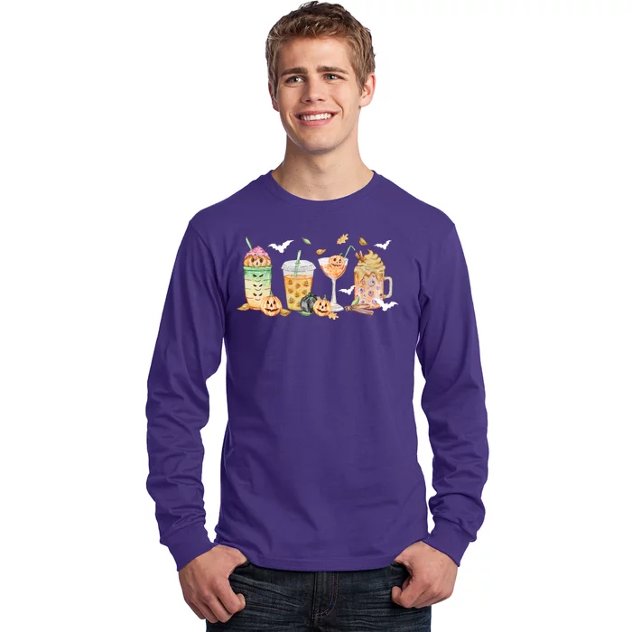 Halloween Coffee Latte Lover Long Sleeve Shirt