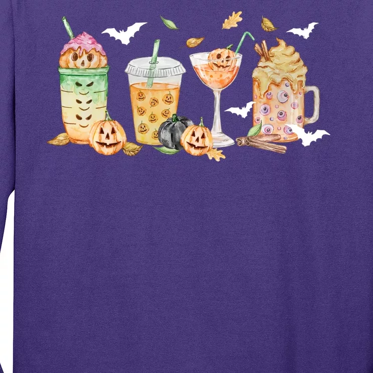 Halloween Coffee Latte Lover Long Sleeve Shirt