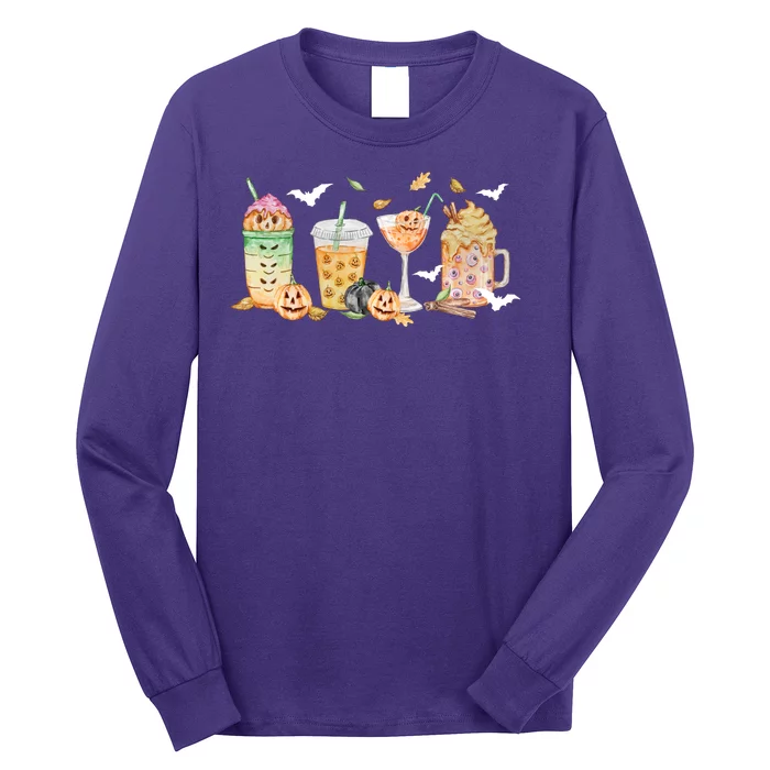 Halloween Coffee Latte Lover Long Sleeve Shirt