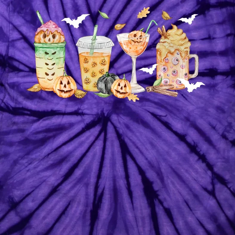 Halloween Coffee Latte Lover Tie-Dye T-Shirt