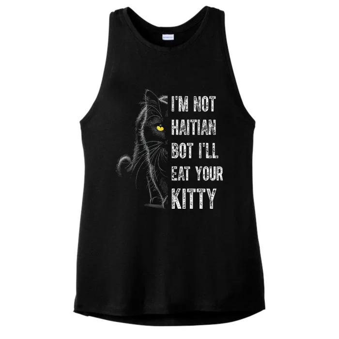 Haitian Cat Lover Kitty Lover Ladies Tri-Blend Wicking Tank