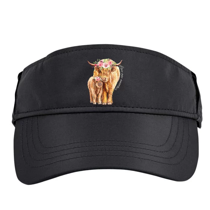 Highland Cattle Lover Cow Calf Farm Love One Another Cute Adult Drive Performance Visor