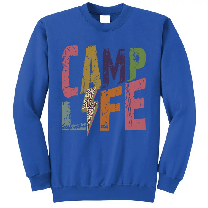 Happy Camp Life Fun Camping And Hiking Happy Camper Meaningful Gift Tall Sweatshirt