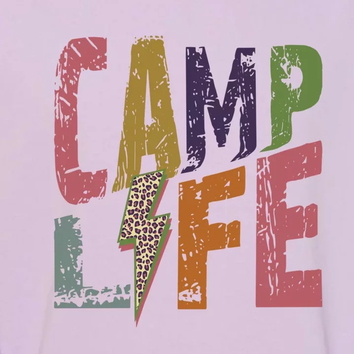 Happy Camp Life Fun Camping And Hiking Happy Camper Meaningful Gift Garment-Dyed Sweatshirt