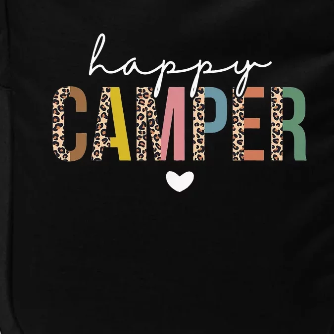 Happy Camper Leopard Camping Lover Outdoor Activities Camper Impact Tech Backpack