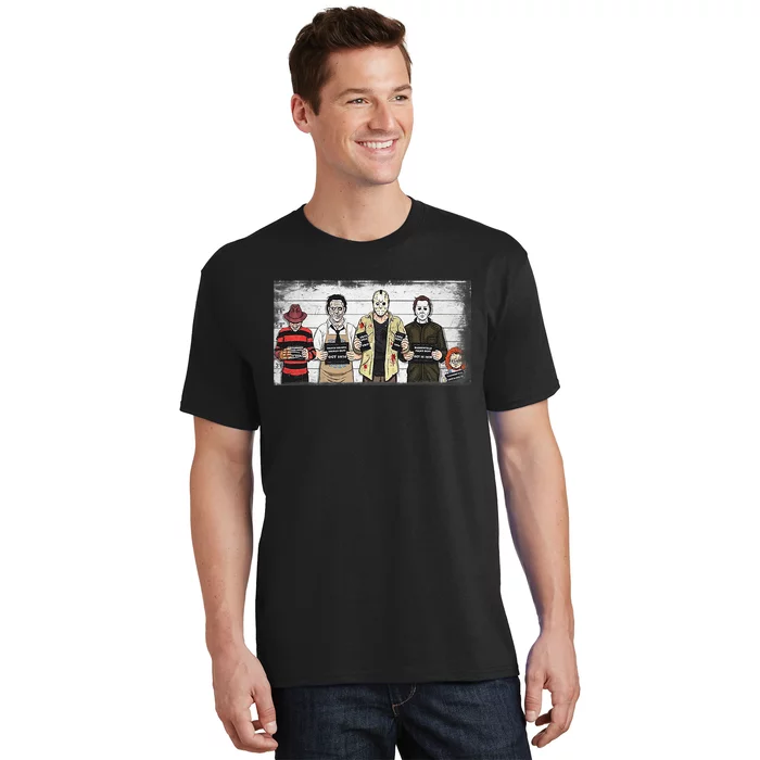 Halloween Creepy Legends Killer Mugshots Horror Fan T-Shirt