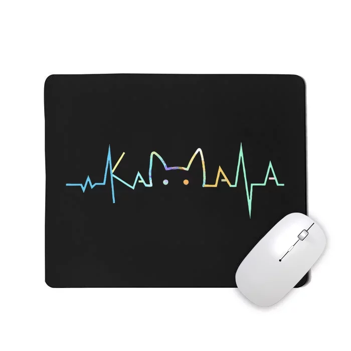 Heartbeat Cat Lover Animal Kamala Cute Cat Funny Gift Mousepad