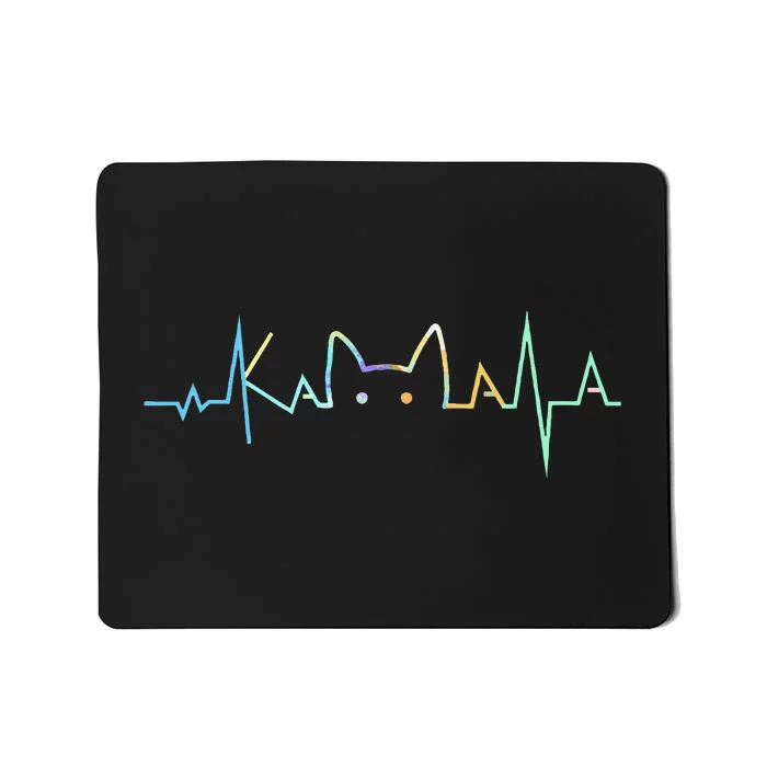 Heartbeat Cat Lover Animal Kamala Cute Cat Funny Gift Mousepad