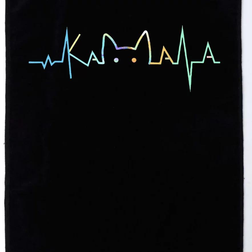 Heartbeat Cat Lover Animal Kamala Cute Cat Funny Gift Platinum Collection Golf Towel