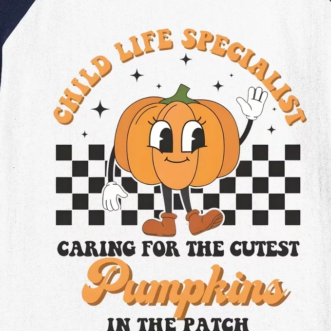 Halloween Child Life Specialist Pumpkin In The Patch Baseball Sleeve Shirt