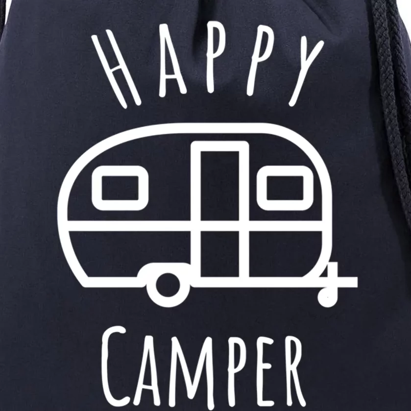 Happy Camper Lake Life Campfire Bonfire Camping Gift Drawstring Bag