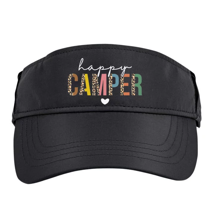 Happy Camper Leopard Camping Lover Adult Drive Performance Visor