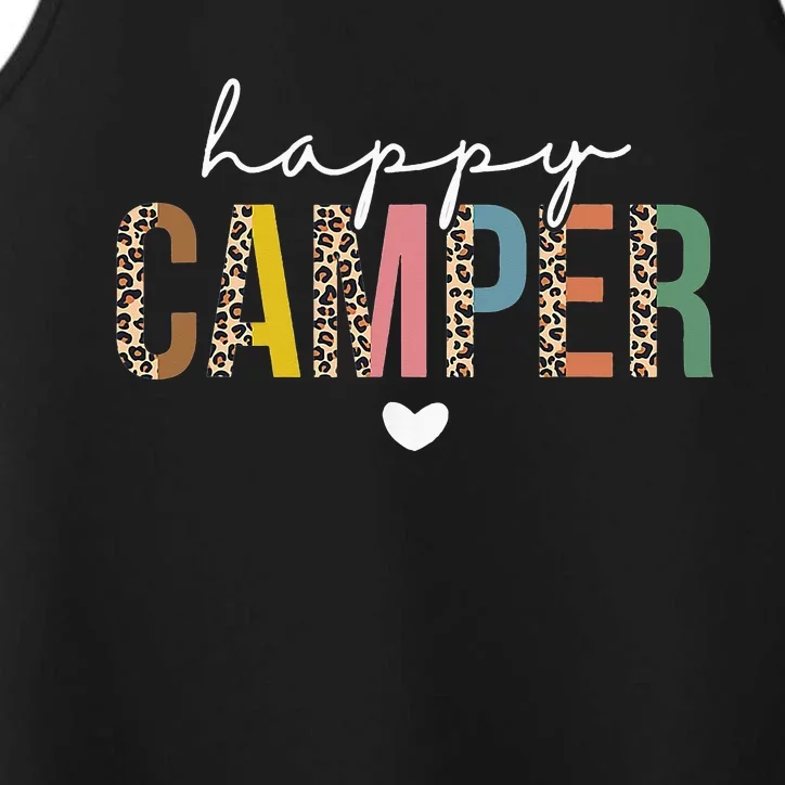 Happy Camper Leopard Camping Lover Performance Tank