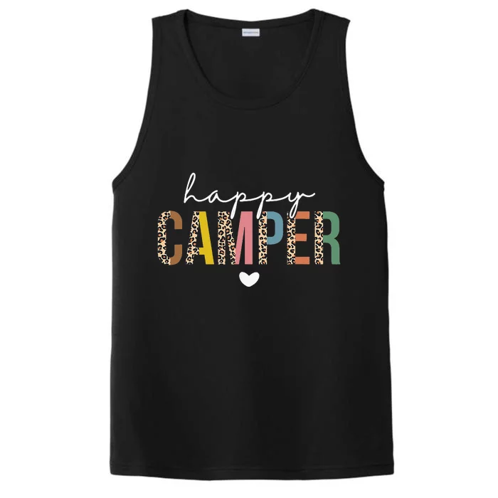 Happy Camper Leopard Camping Lover Performance Tank