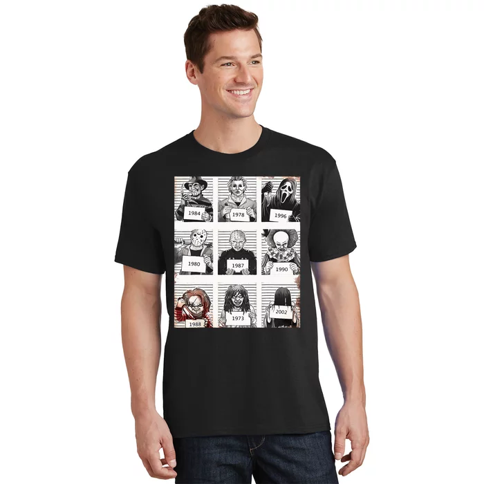 Halloween Creepy Legends Killer Mugshots Horror Fan Gifts T-Shirt