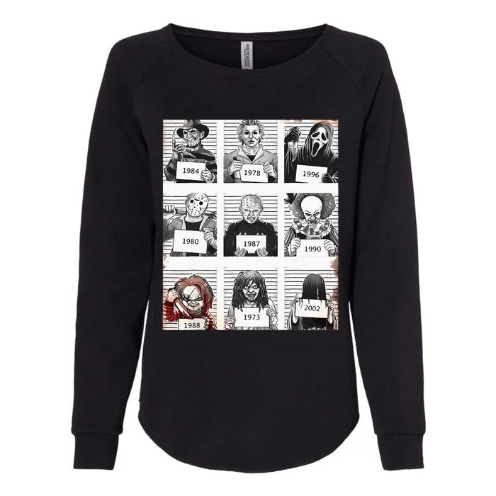 Halloween Creepy Legends Killer Mugshots Horror Fan Gifts Womens California Wash Sweatshirt