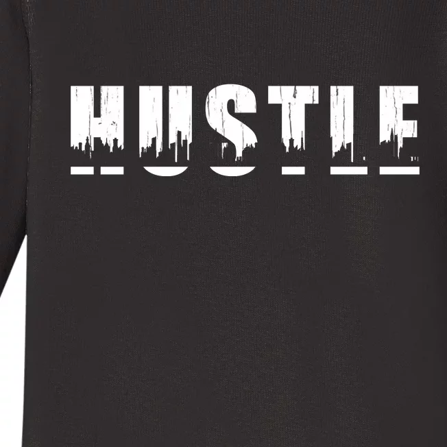 Hustle City Logo Baby Long Sleeve Bodysuit