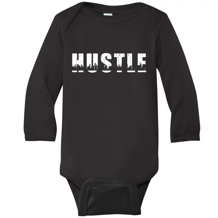 Hustle City Logo Baby Long Sleeve Bodysuit