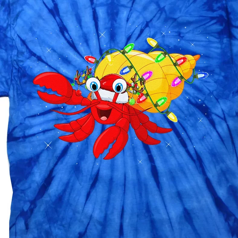 Hermit Crab Lover Xmas Lighting Santa Hermit Crab Christmas Tie-Dye T-Shirt