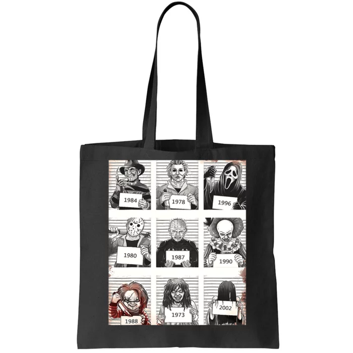 Halloween Creepy Legends Killer Mugshots Horror Fan Gifts Tote Bag