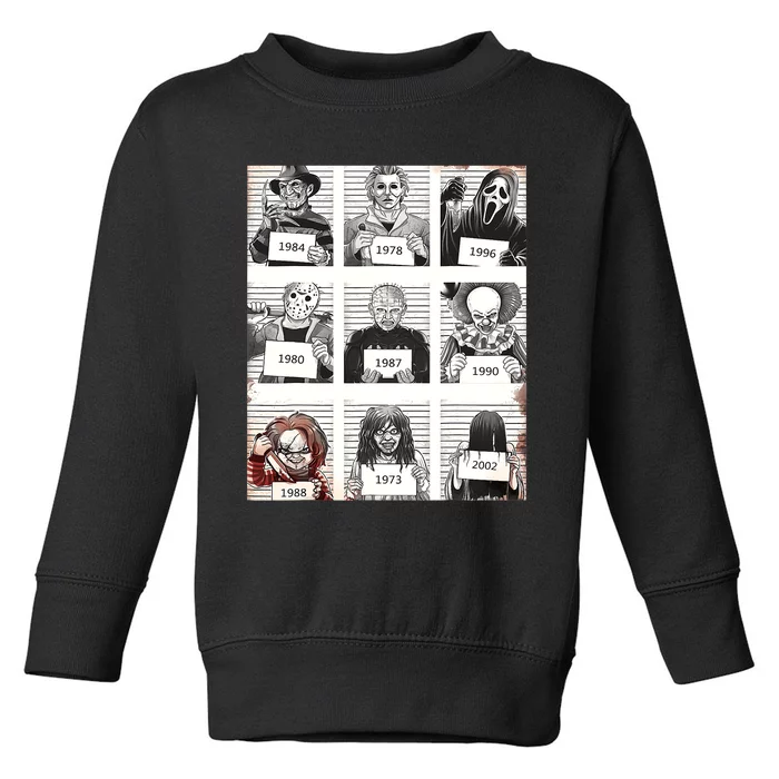 Halloween Creepy Legends Killer Mugshots Horror Fan Gifts Toddler Sweatshirt