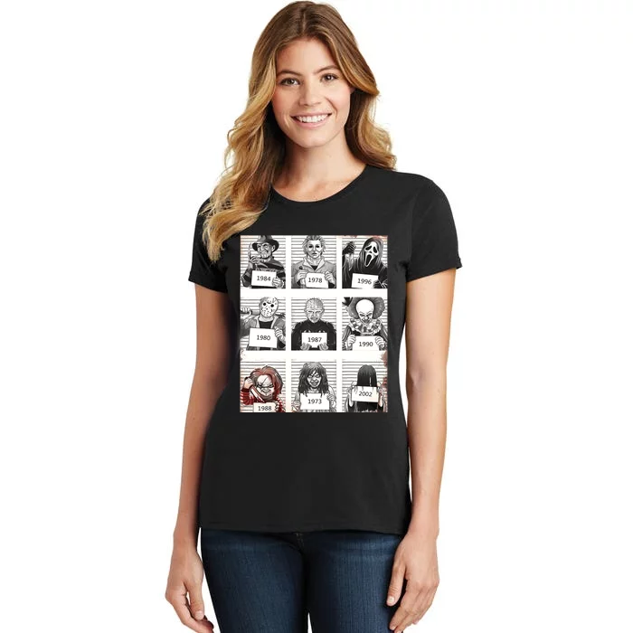 Halloween Creepy Legends Killer Mugshots Horror Fan Gifts Women's T-Shirt