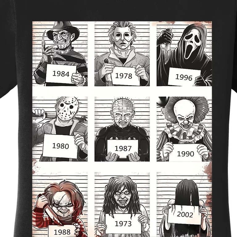 Halloween Creepy Legends Killer Mugshots Horror Fan Gifts Women's T-Shirt