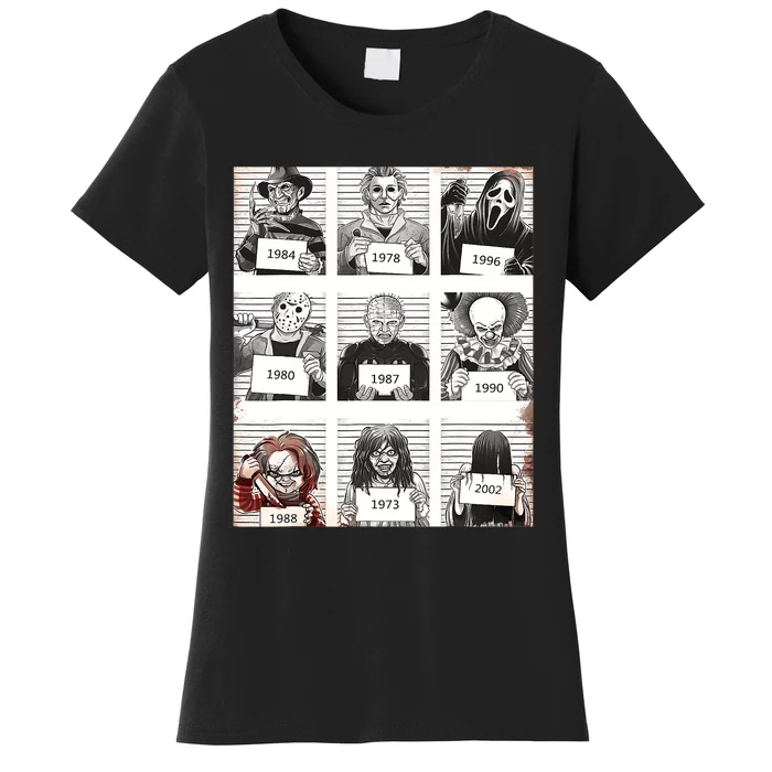 Halloween Creepy Legends Killer Mugshots Horror Fan Gifts Women's T-Shirt