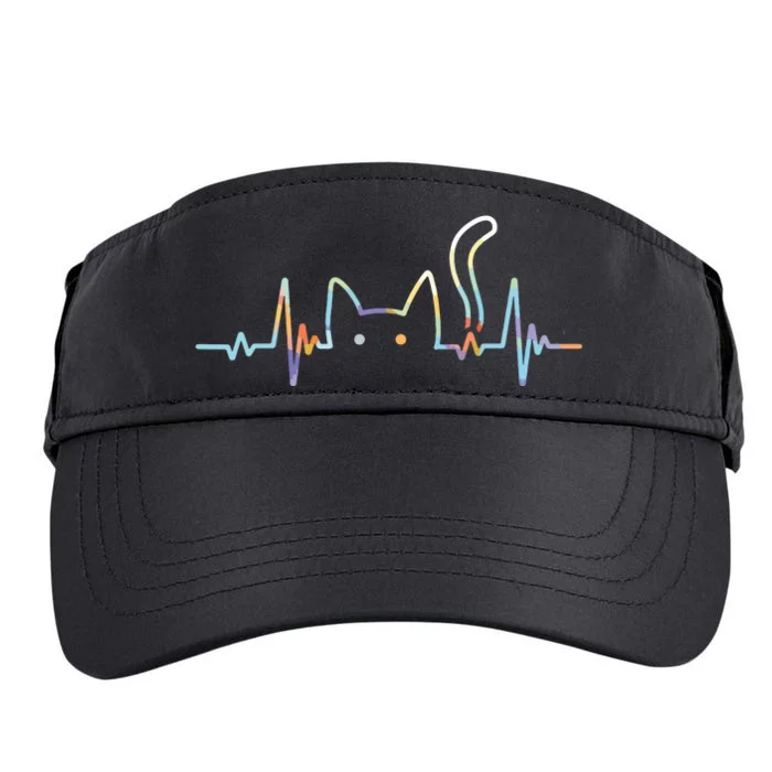 Heartbeat Cat Lover Animal Silhouette Cute Cat Adult Drive Performance Visor