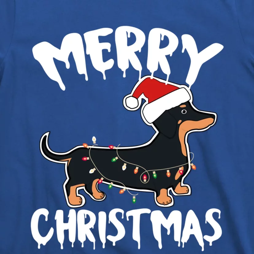 Happy Christmas Lazy Christmas Costume Dachshund Doxie Funny Gift T-Shirt