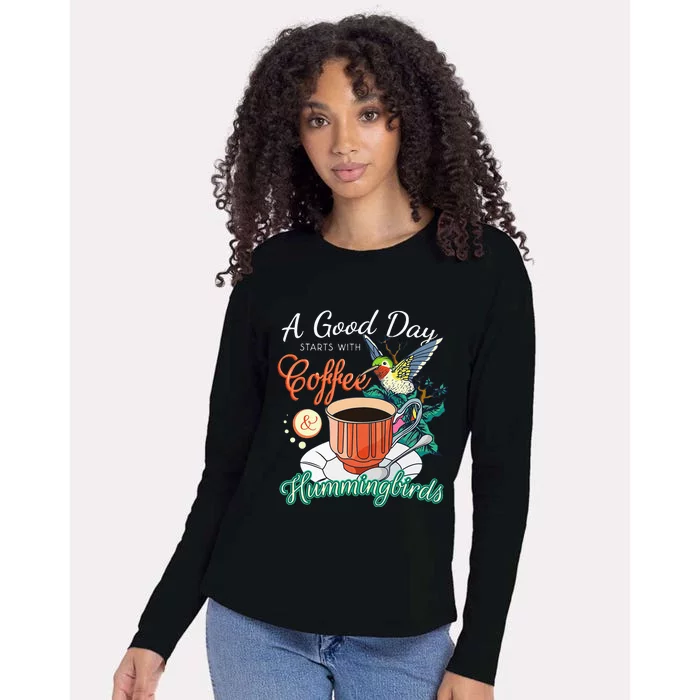 Hummingbirds Coffee Lover Nectar Feeder Animal Birds Gift Womens Cotton Relaxed Long Sleeve T-Shirt