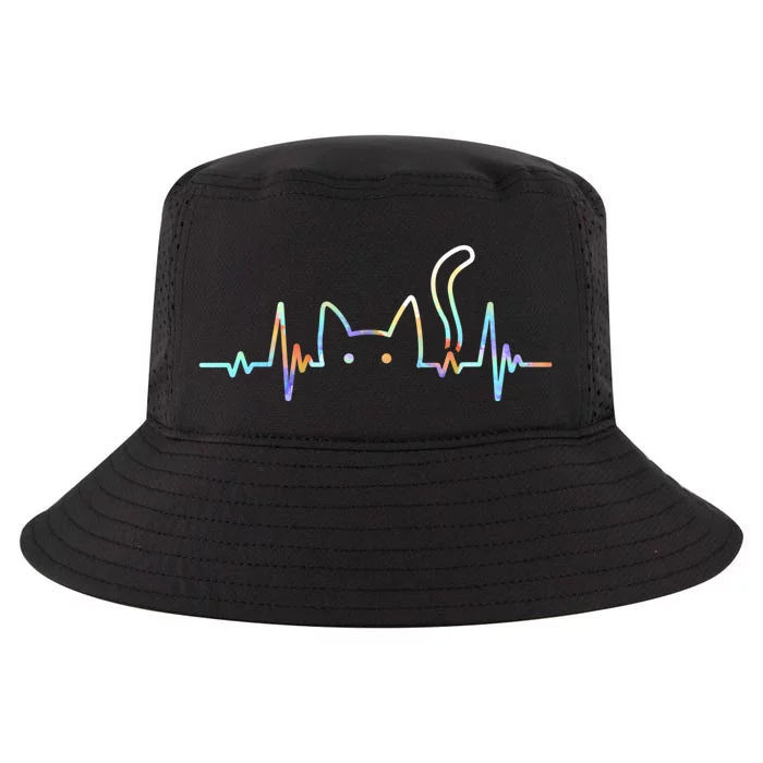 Heartbeat Cat Lover Animal Silhouette Cute Cat Cool Comfort Performance Bucket Hat