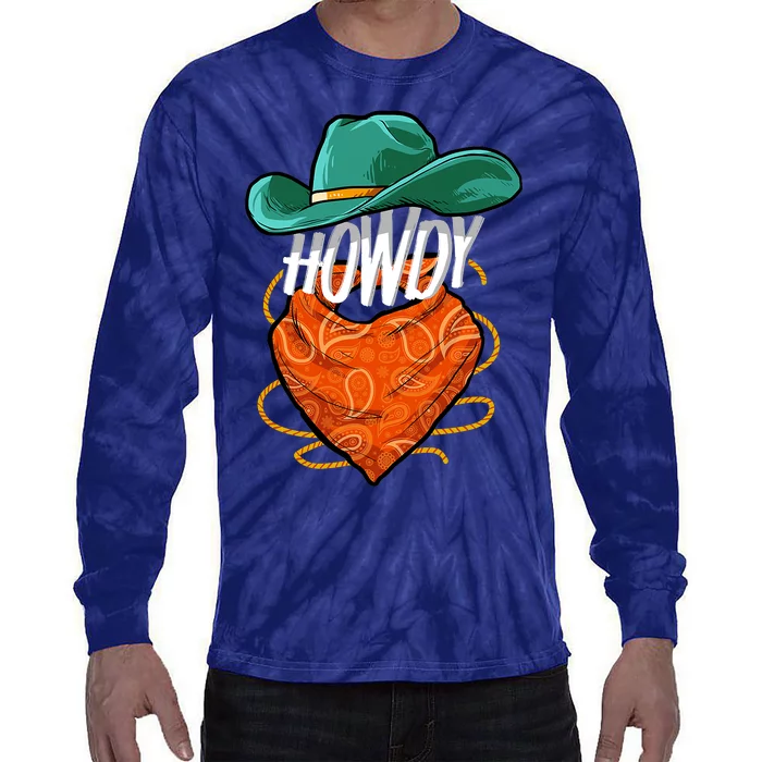 Howdy Cowboy Lover Rodeo Western Horse Rider Tie-Dye Long Sleeve Shirt