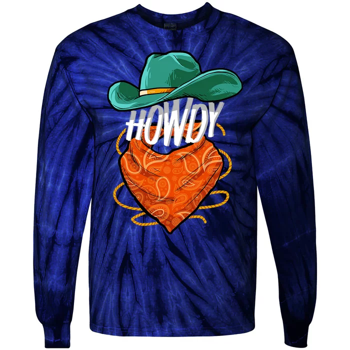 Howdy Cowboy Lover Rodeo Western Horse Rider Tie-Dye Long Sleeve Shirt