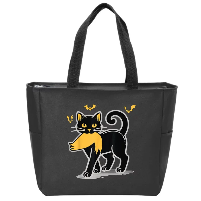 Halloween Cat Ladies For Kamala Harris Donald Trump 2024 Zip Tote Bag