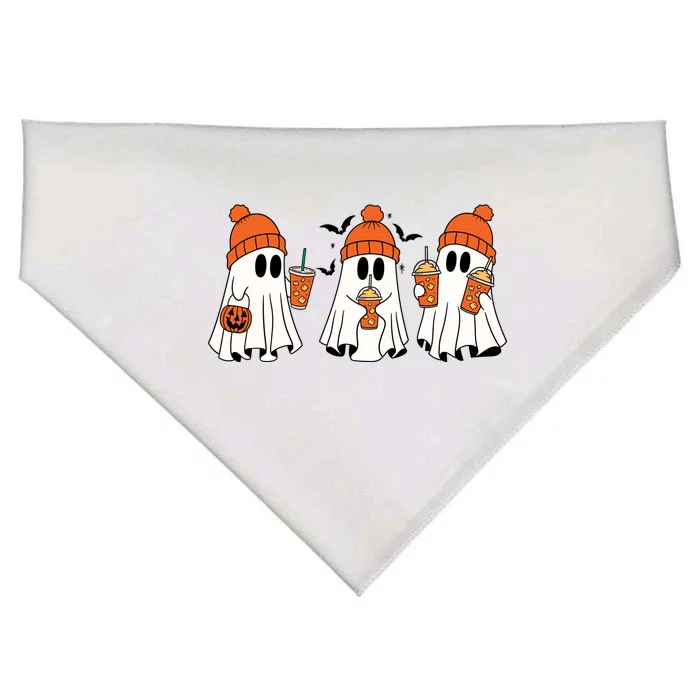 Halloween Coffee Lover Ghost USA-Made Doggie Bandana